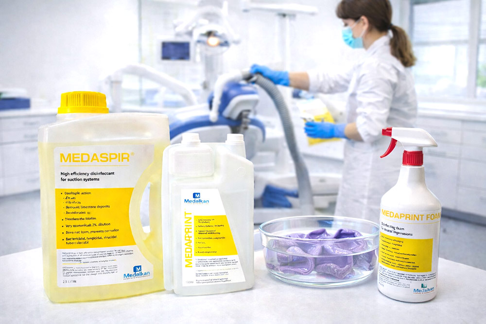 Disinfection of special dental equipment - MEDALKAN Disinfection of special dental equipment, spittoon and dental prints