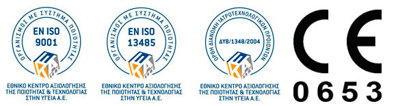 ISO 9001, ISO 13485, CE